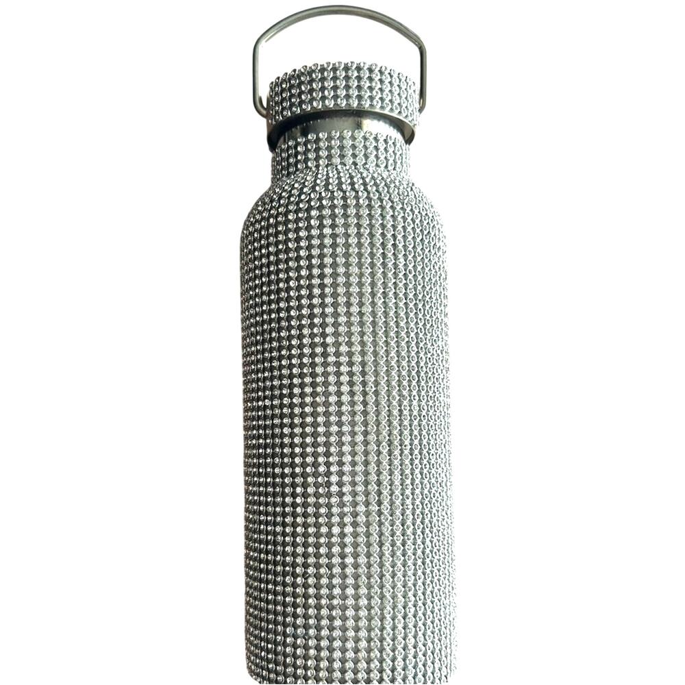 Silver Stainless Steel Rhinestone Bottle Chain Crossbody Festival Rave Glamour - Picture 3 of 5